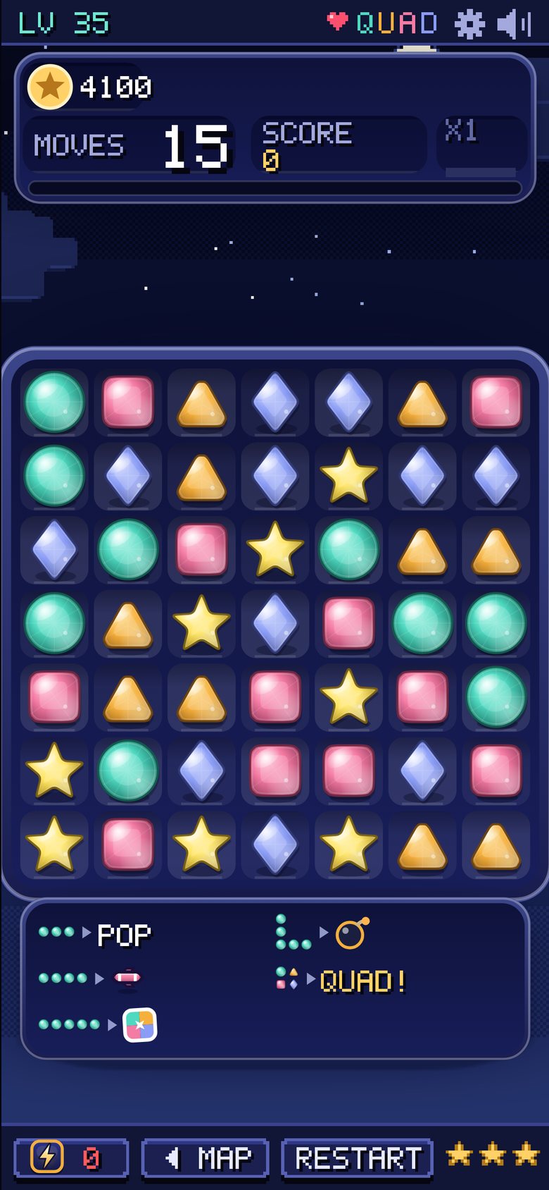 A QUAD MATCH level